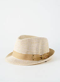 Chapeau forme chapeau paille beige HERMAN homme