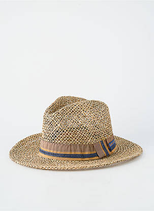 Chapeau forme chapeau paille beige ISLANDS CROSS homme