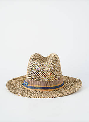 Chapeau forme chapeau paille beige ISLANDS CROSS homme