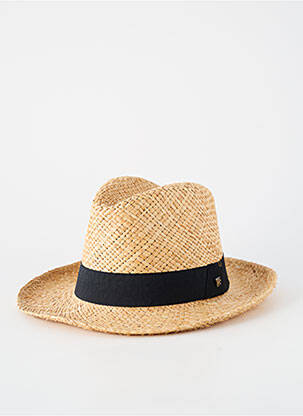 Chapeau forme chapeau paille noir HERMAN homme