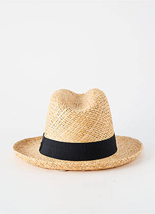 Chapeau forme chapeau paille noir HERMAN homme