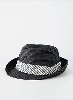 Chapeau imprimé rayures noir HERMAN homme