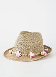 Chapeau forme chapeau paille beige HERMAN homme