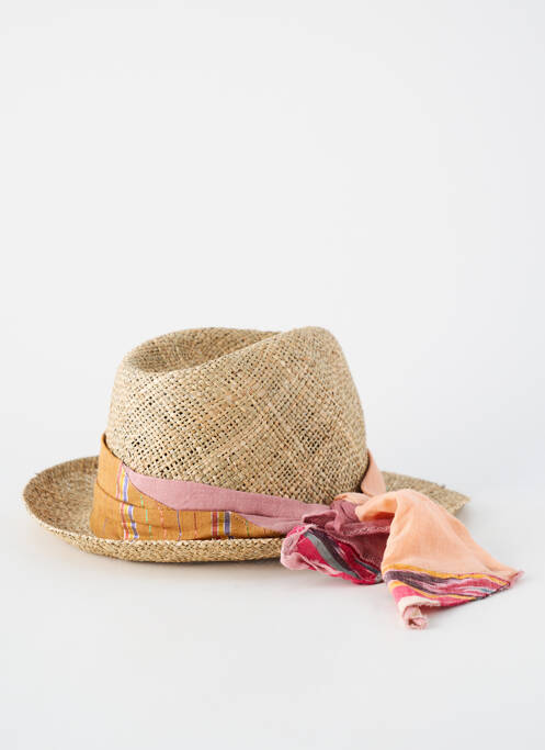 Chapeau imprimé fantaisie beige HERMAN femme