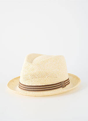 Chapeau imprimé rayures marron HERMAN homme