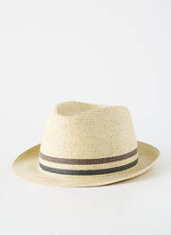 Chapeau imprimé rayures marron AUREGA homme