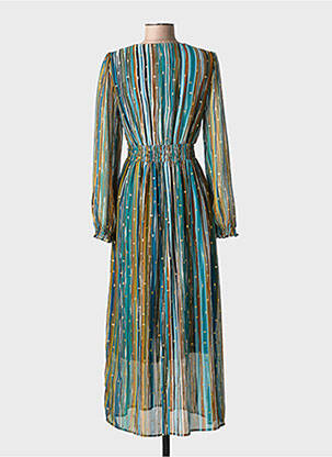 Robe longue manches longues manches longues bleu IKOONE&BIANKA femme