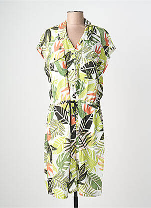 Robe mi-longue imprimé fantaisie manches courtes vert MERI & ESCA femme