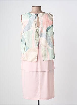 Robe mi-longue coupe fluide sans manche rose GREGORY PAT femme