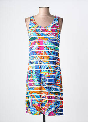 Robe mi-longue sans manche sans manche bleu MASSANA femme