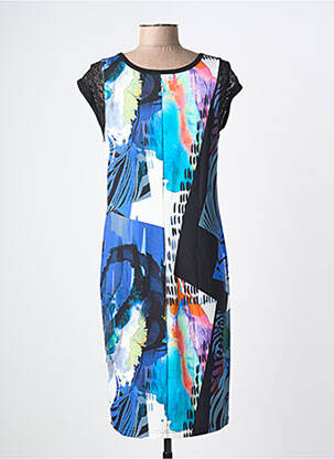 Robe mi-longue imprimé fantaisie sans manche bleu TELMAIL femme