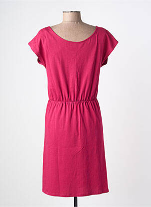 Robe mi-longue manches courtes manches courtes rose KATMAI femme