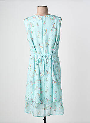 Robe mi-longue imprimé fleurs sans manche bleu GRIFFON femme