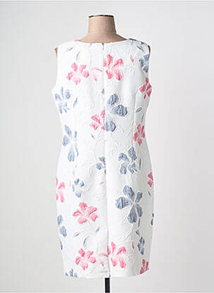 Robe mi-longue imprimé fleurs sans manche blanc GREGORY PAT femme