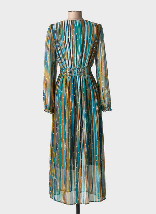 Robe longue manches longues manches longues bleu IKOONE&BIANKA femme