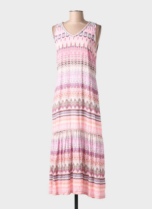 Robe longue sans manche sans manche rose MASSANA femme