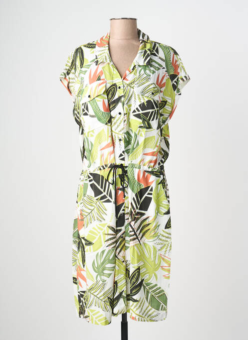 Robe mi-longue imprimé fantaisie manches courtes vert MERI & ESCA femme