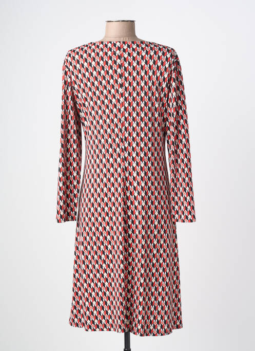 Robe mi-longue coupe fluide manches longues rouge GEVANA femme