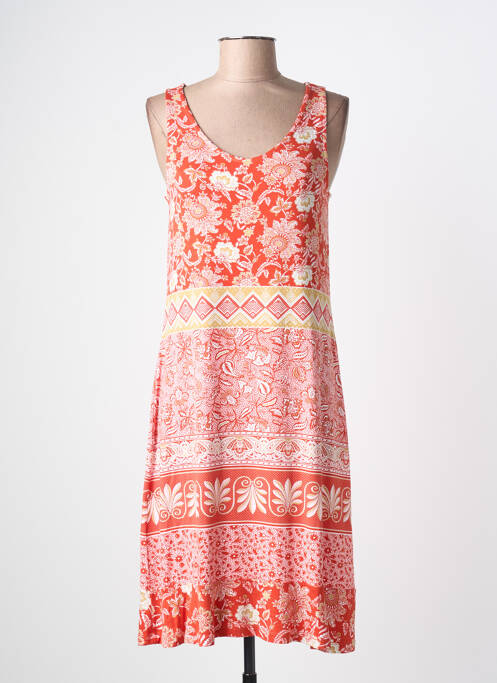 Robe mi-longue coupe fluide sans manche rouge MASSANA femme