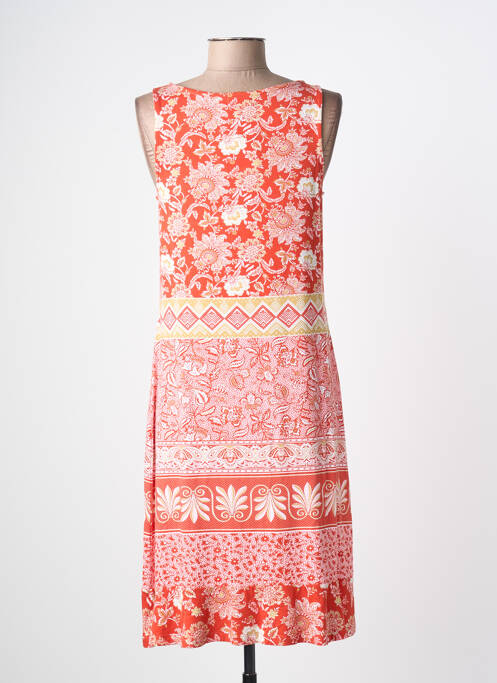 Robe mi-longue coupe fluide sans manche rouge MASSANA femme