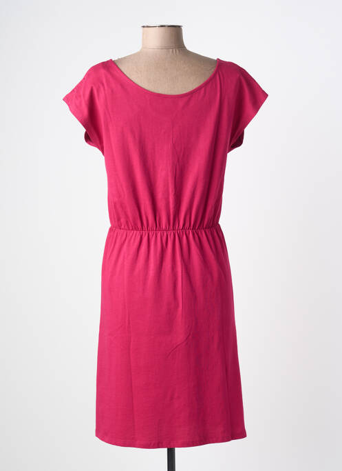 Robe mi-longue manches courtes manches courtes rose KATMAI femme