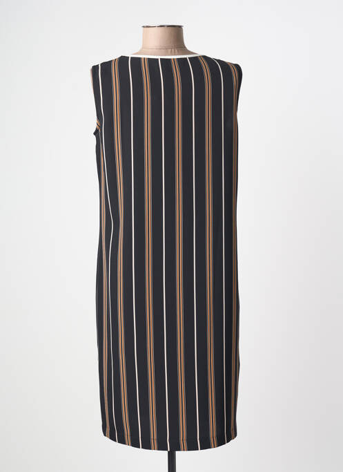 Robe mi-longue tissage crêpe sans manche noir TELMAIL femme