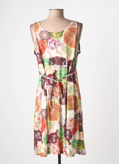 Robe mi-longue coupe fluide sans manche vert GEVANA femme