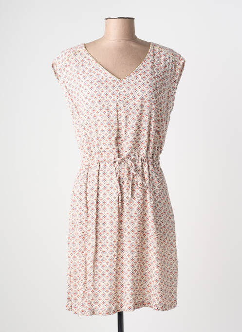 Robe mi-longue imprimé fantaisie sans manche rose C'EST BEAU LA VIE femme