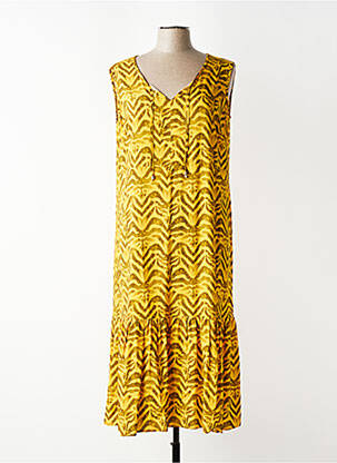 Robe mi-longue sans manche sans manche jaune TELMAIL femme