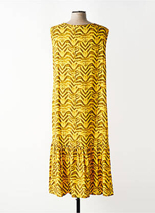 Robe mi-longue sans manche sans manche jaune TELMAIL femme