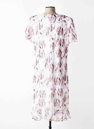 Robe mi-longue imprimé fantaisie manches courtes rose VALMODE femme