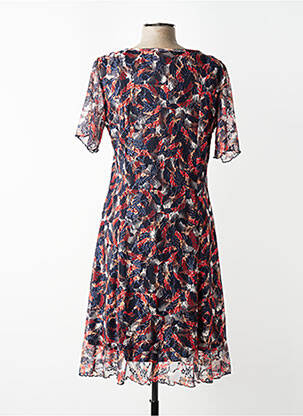 Robe mi-longue coupe fluide manches courtes bleu PLURIELLES femme