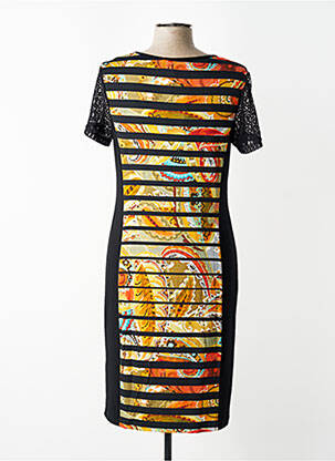 Robe mi-longue manches courtes manches courtes noir TELMAIL femme