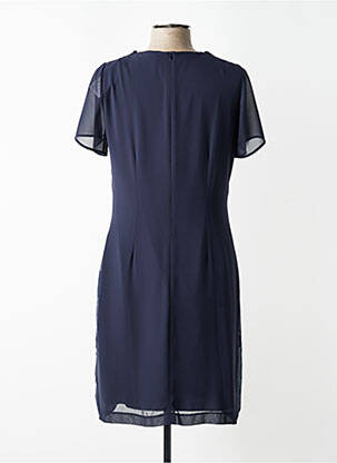 Robe mi-longue manches courtes manches courtes bleu FRANCE RIVOIRE femme