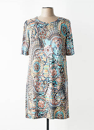 Robe courte manches courtes manches courtes bleu GEVANA femme