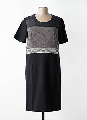 Robe mi-longue manches courtes manches courtes noir DIANE LAURY femme