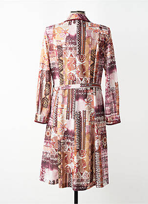 Robe mi-longue imprimé fantaisie manches longues rouge VALMODE femme