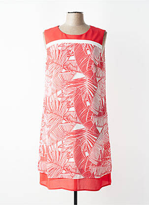 Robe mi-longue coupe fluide sans manche rouge DIANE LAURY femme