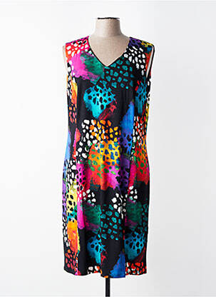 Robe mi-longue sans manche sans manche noir GEVANA femme