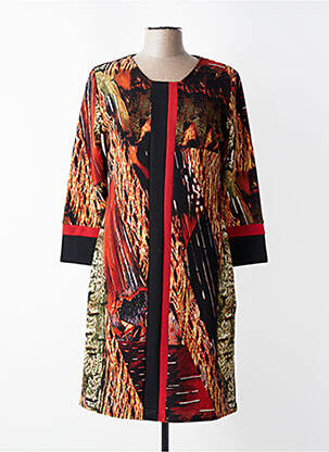 Gilet manches longues coupe cintrée orange GEVANA femme