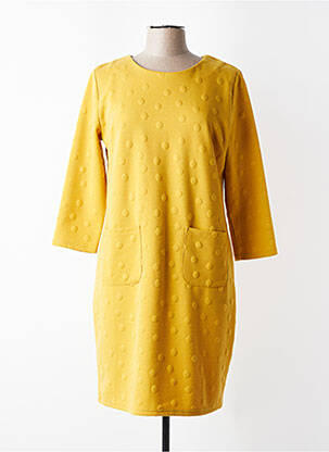 Robe mi-longue manches longues manches longues jaune CONCEPT K femme