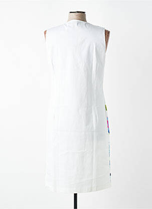 Robe mi-longue imprimé fleurs sans manche blanc JEAN DELFIN femme