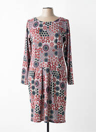 Robe mi-longue imprimé fleurs manches longues gris PLURIELLES femme