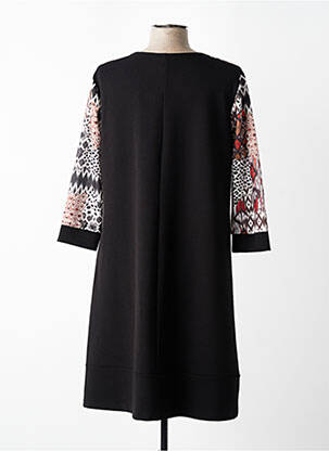 Robe mi-longue manches 3/4 manches 3/4 noir PLURIELLES femme