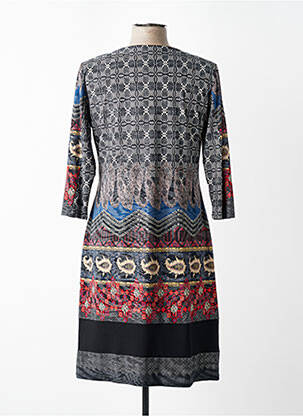 Robe mi-longue manches 3/4 manches 3/4 gris GEVANA femme