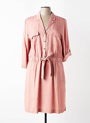 Robe mi-longue manches 3/4 manches 3/4 rose C'EST BEAU LA VIE femme
