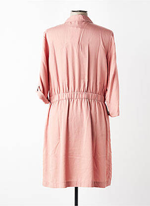 Robe mi-longue manches 3/4 manches 3/4 rose C'EST BEAU LA VIE femme