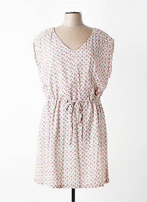 Robe courte manches courtes manches courtes beige C'EST BEAU LA VIE femme