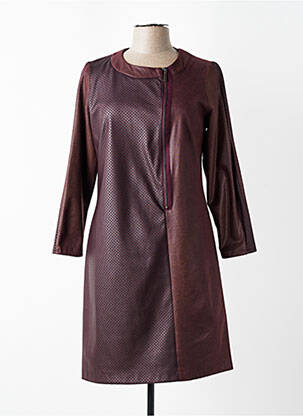Robe mi-longue manches longues manches longues rouge FRANCE RIVOIRE femme