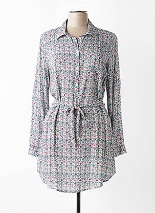 Robe courte manches longues manches longues bleu C'EST BEAU LA VIE femme